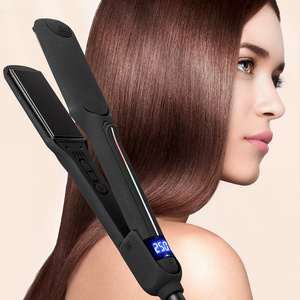 LCD Display Hair Straightener Titanium Mirror Plate Custom Flat Iron Hair Straightener Professional Platinum Hair Straightener