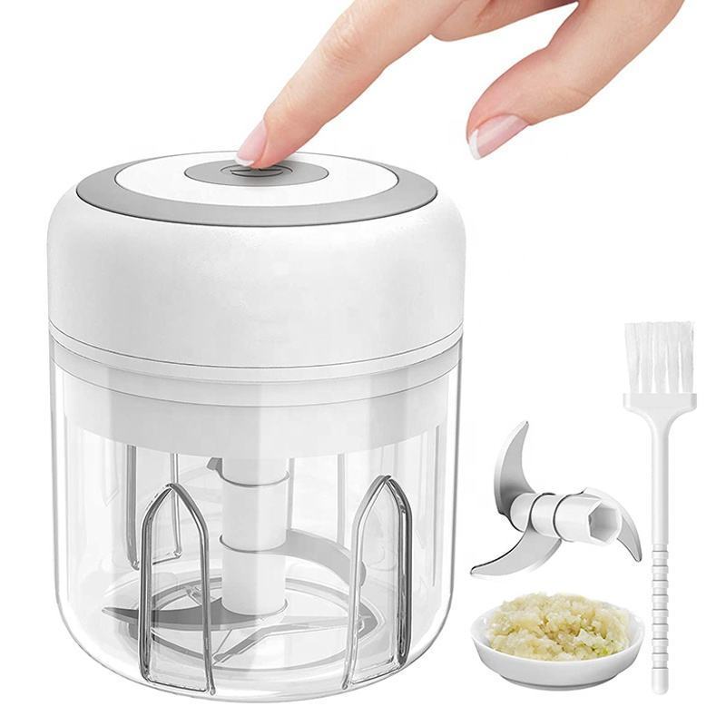 Electric Mini Garlic Chopper Portable Food Processor Onion Mincer Cordless Meat Grinder with USB Charging for Vegetable