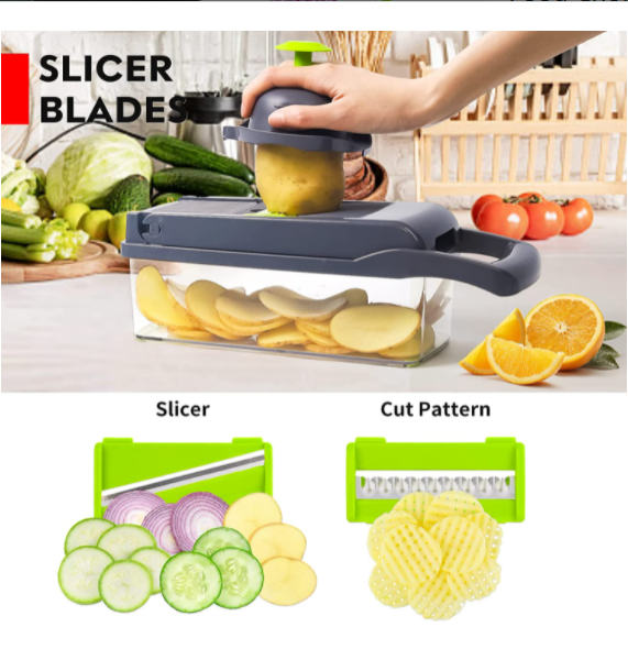 New Arrival 15-in-1 Handheld Kitchen Tool Multifunctional Vegetable Chopper Onion and Potato Peeler Fruit Slicer