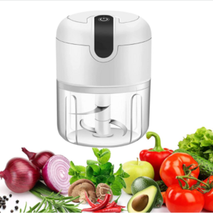 2 in 1 Electric Mini Garlic Cutter 250ML & 100ML Cordless Garlic Chili Fruits Electric Mincer Masher