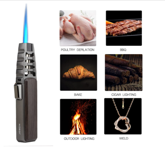 Customization Turbo Lighter Torch Jet Butane Windproof Metal BBQ Baking Fireplace Torch Lighter