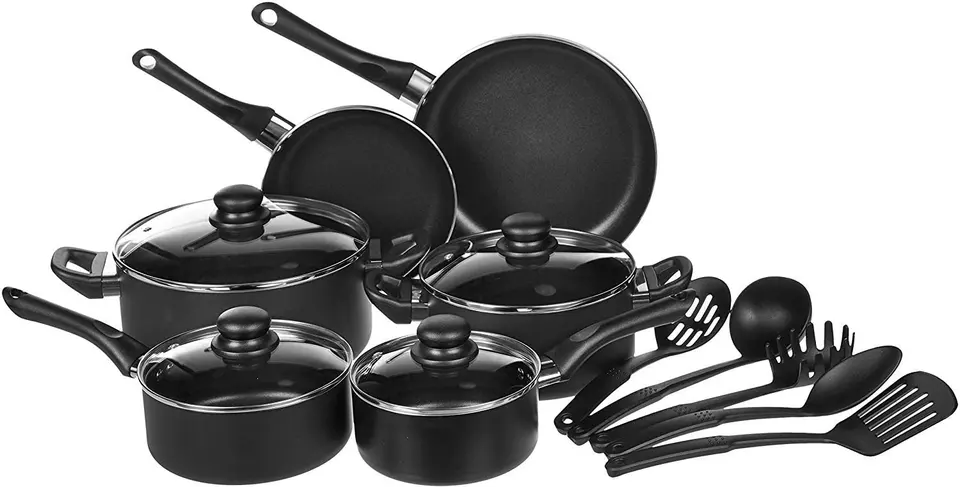 Cooking Cookware With Nonstick Fry Pan And Kitchen Utensils Stainless Steel Cookware Set