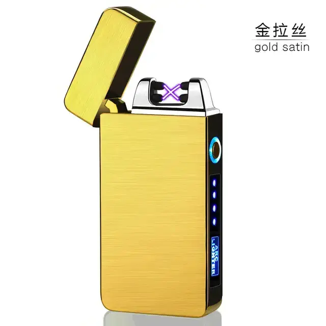 Smart Windproof Double ARC Plasma Lighter Zinc Rechargeable  USB Light Candles Incense Outdoor Camping Lighters