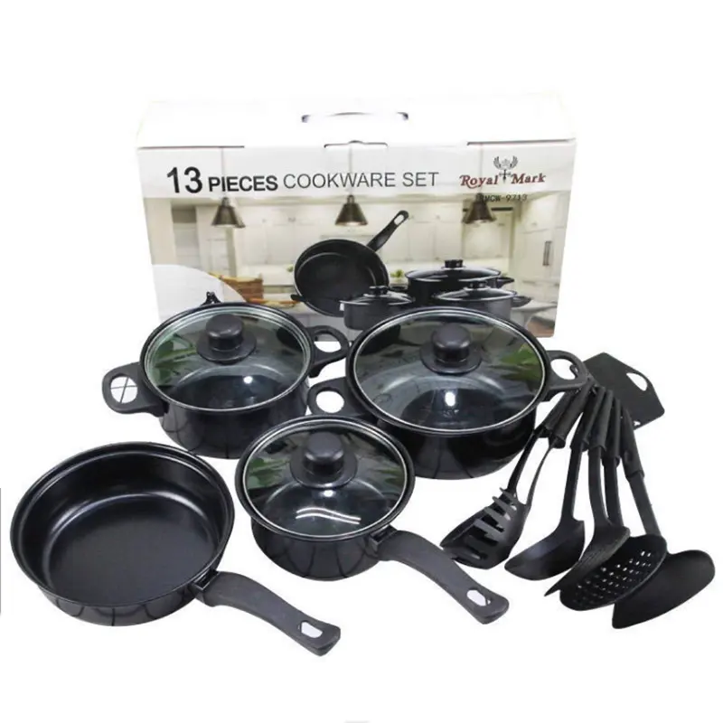 Wholesale Cookware 13 Piece Set Nonstick Cookware Stock Pot Stew Pan Frying Pan Multi-piece Kitchen Cookware Set