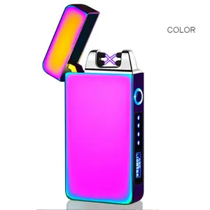 Smart Windproof Double ARC Plasma Lighter Zinc Rechargeable  USB Light Candles Incense Outdoor Camping Lighters