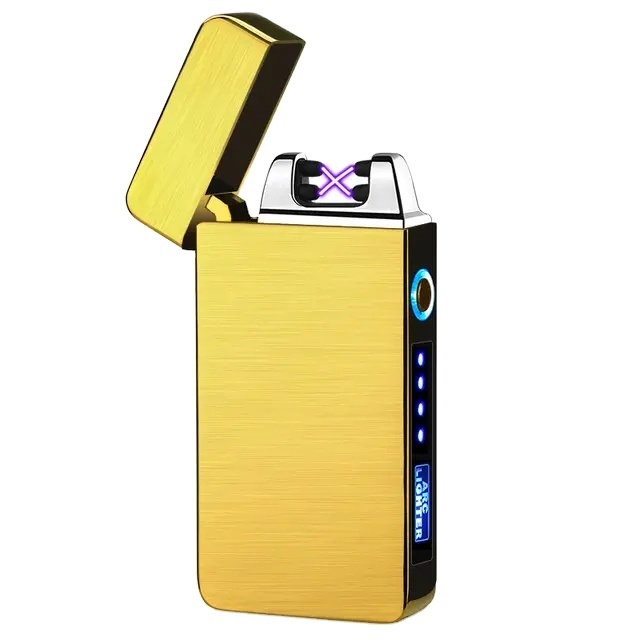 Rechargeable LED Battery Indication Plasma Lighters Zinc Rechargeable USB Light Candles Incense Outdoor Camping Lighters