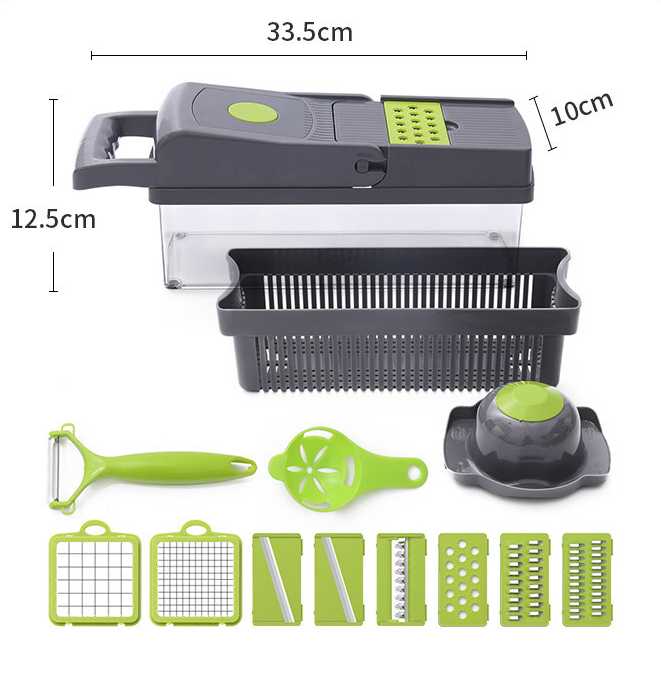 Kitchen Accessories Mandoline 12 In 1 Food Fruit Onion Potatoes Peeler Slicer Vegetable Cutter Manual Vegetable Chopper