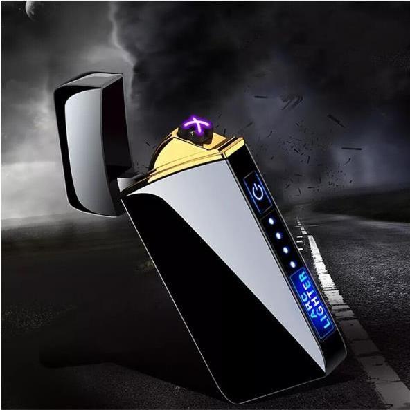 Rechargeable LED Battery Indication Plasma Lighters Zinc Rechargeable USB Light Candles Incense Outdoor Camping Lighters