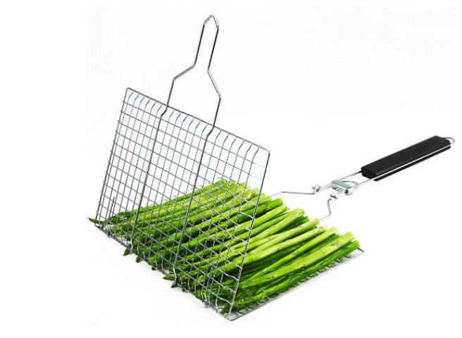 Wholesale BBQ Grill Tools Grill Fish Gas Grill Fish Barbecue Basket With Wood Handle In The Garden Outdoors