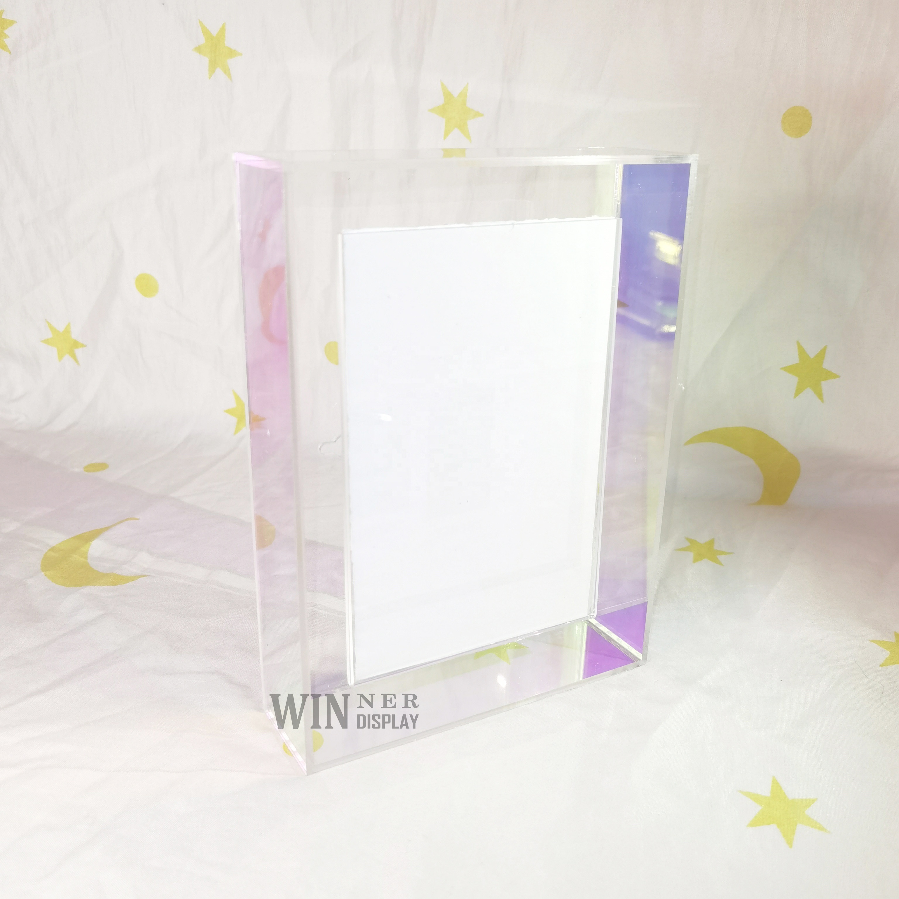 wholesale wall hanging desktop iridescent plastic sign holder acrylic antiqued photo frames family photo frame