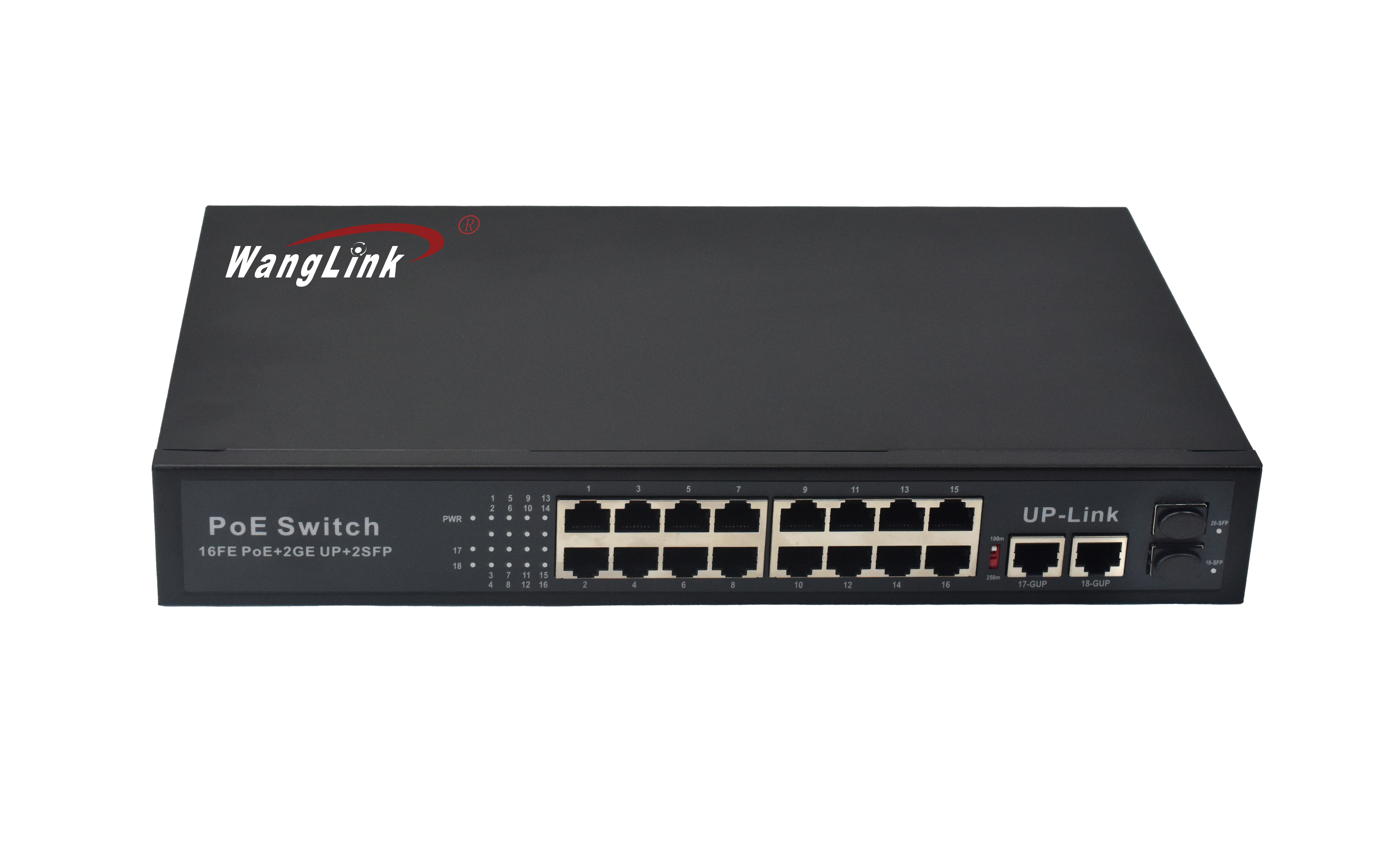 Wanglink 10/100Mbps 16 port Network 48V PoE Switch for Hikviision Dahua IP Cameras