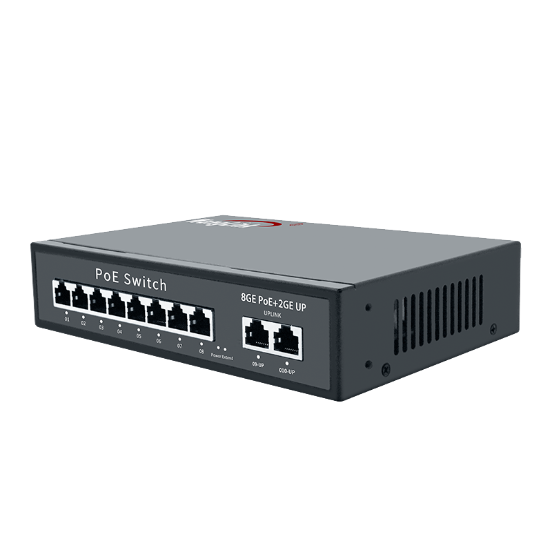 Wanglink 8GE POE+ 2GE Uplink Port Built-in Power Supply 120W Gigabits 8 Port POE Switch For CCTV Camera AP