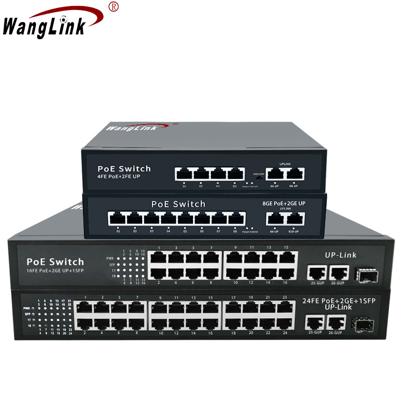 Full Gigabit 16 Ports Poe Switch 16GE POE + 2GE Uplink + 1 SFP Port 48V POE Switch for Hikvision IP Camera