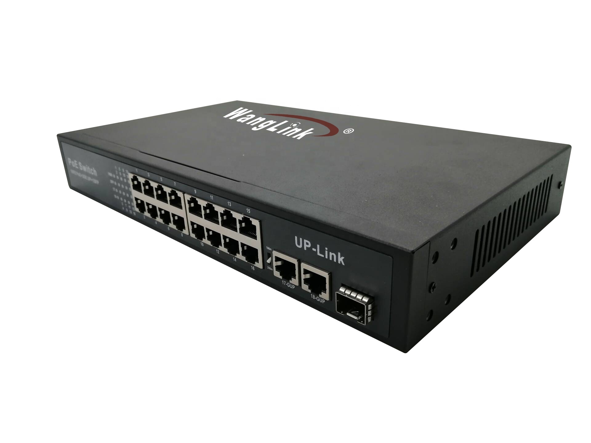 Wanglink OEM/ODM 4 8 16 24 Port CCTV 10/100/1000M PoE Switch for Hikvision IP Camera IEEE802.3af/at