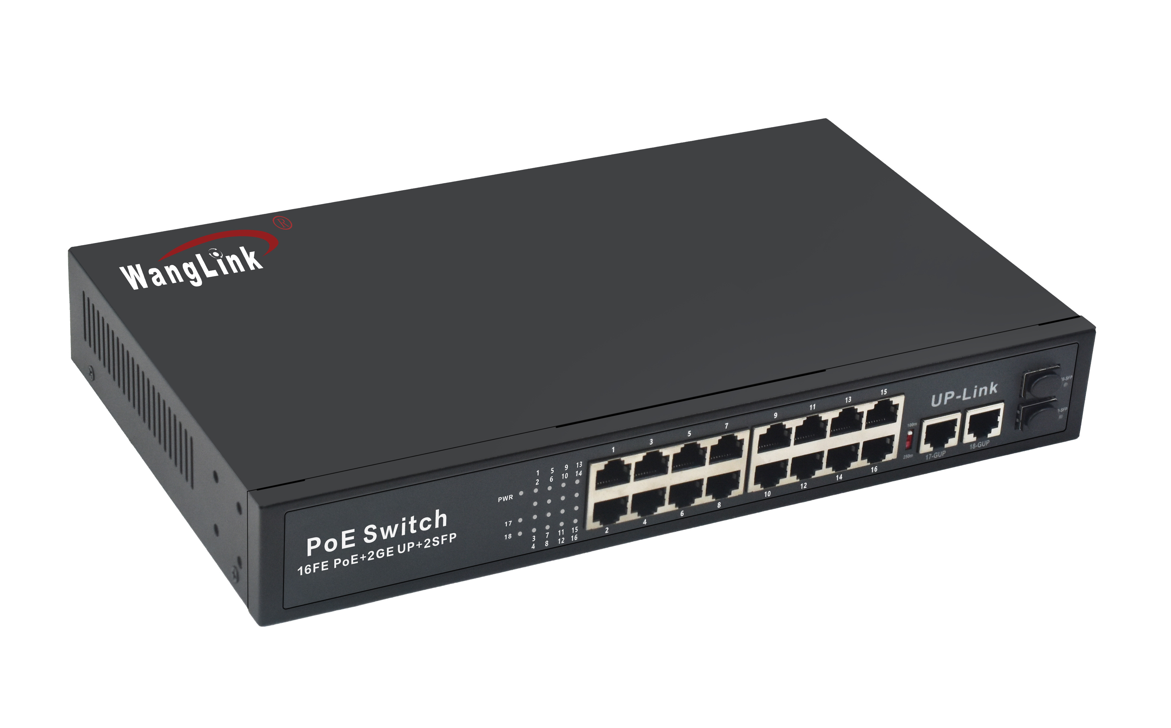 Wanglink 10/100Mbps 16 port Network 48V PoE Switch for Hikviision Dahua IP Cameras