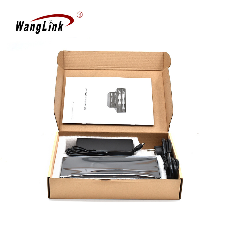 Wanglink External Power OEM/ODM PoE Switch 10/100m 8 ports Extend 250M Support VLAN with 2 100Base-TX Uplink Switch POE