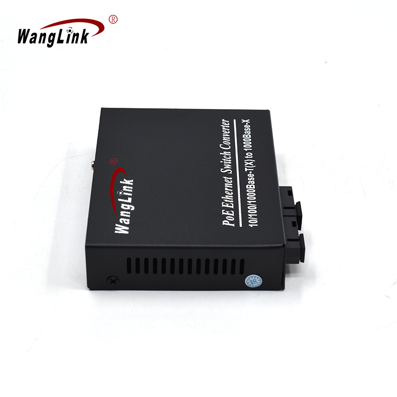 Wanglink Gigabit 2 Port PoE Switch with 2 SC SFP Slot Fiber Media Converter For IP Camera CCTV