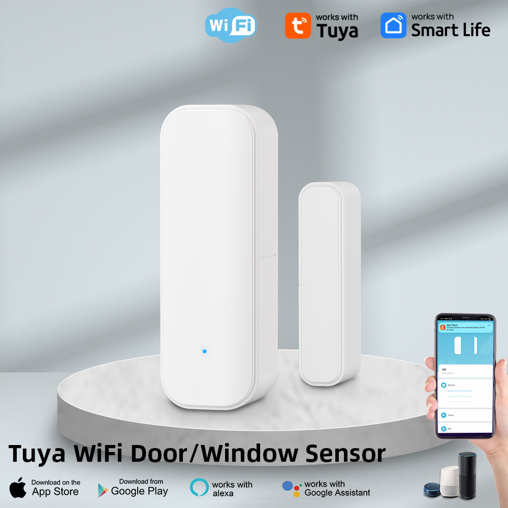 Tuya WIFI Intelligent Slide door sensor Wireless Door window alarm sensor Smart Life Door close sensor