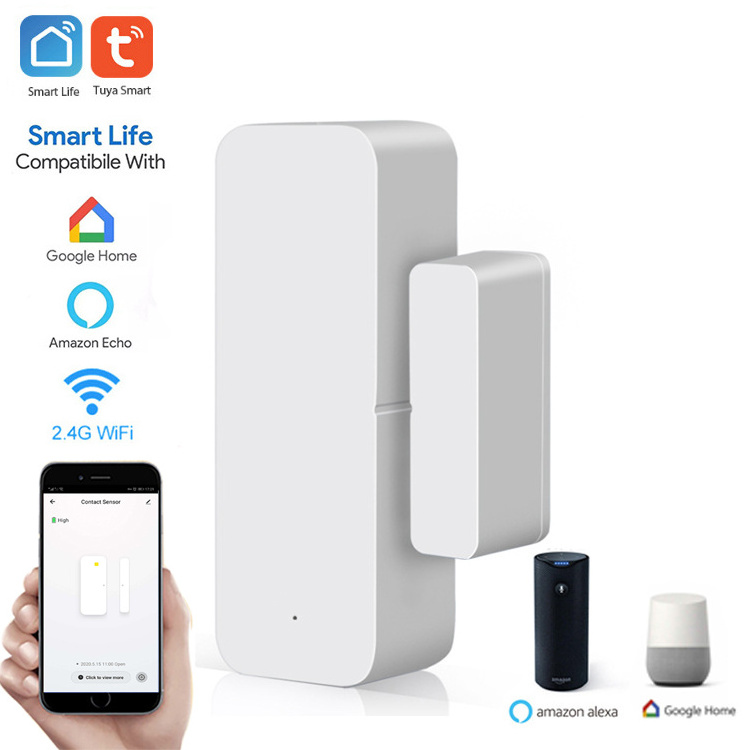 Tuya WIFI door window sensor work with APP without gateway is suitable for  rental housing