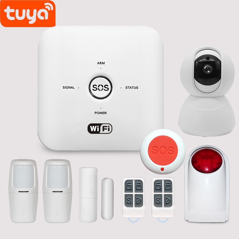 DIY Wireless connection home automation 433 mhz system gateway GSM smart Tuya alarm kit fire alarm