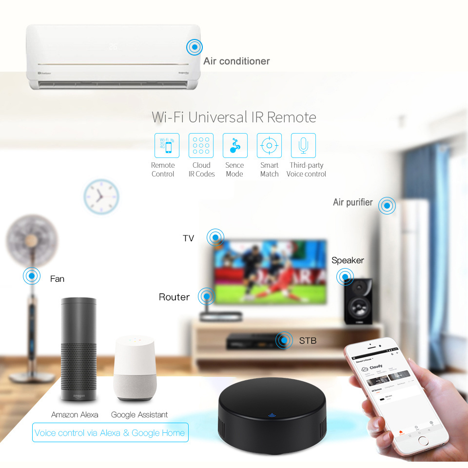 Wale Security Tuya Controlador IR Universal WIFI Control Remoto Universal WIFI