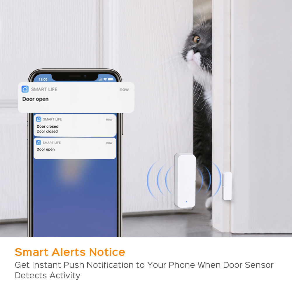 Wireless Smart WIFI door sensor window sensor which support Tuya smart/ smart life APP