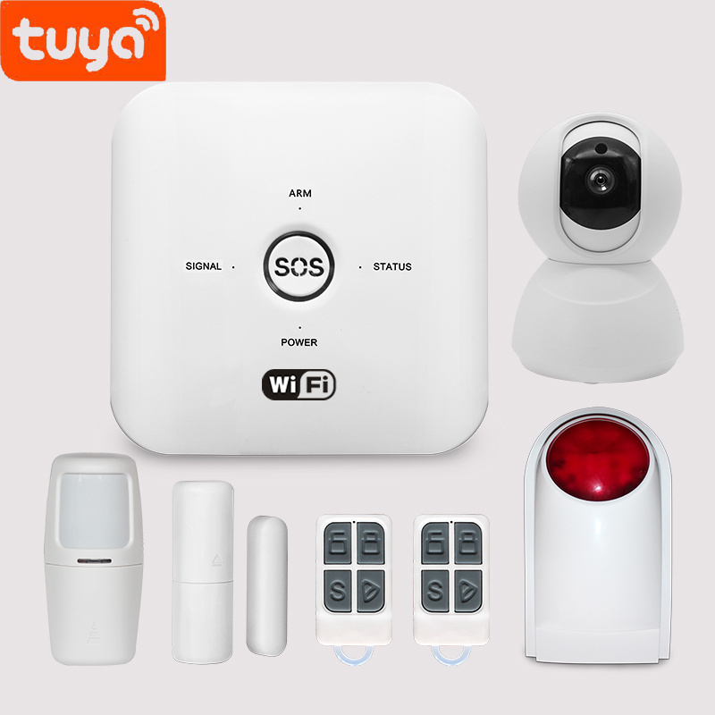 DIY Wireless connection home automation 433 mhz system gateway GSM smart Tuya alarm kit fire alarm