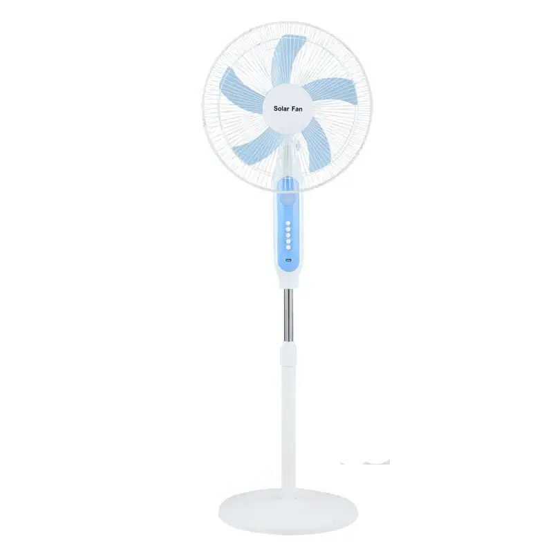 Solar Charging fan 16/18 inch ac/dc stand fan 12V rechargeable remote control and led light solar fan