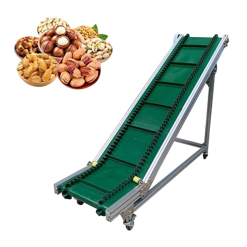 Skirt Apron Side Wall Belt Conveyor Belt With Cleates Hopper Incline Climbing Conveyor For Bulk Materials Cereal Candy