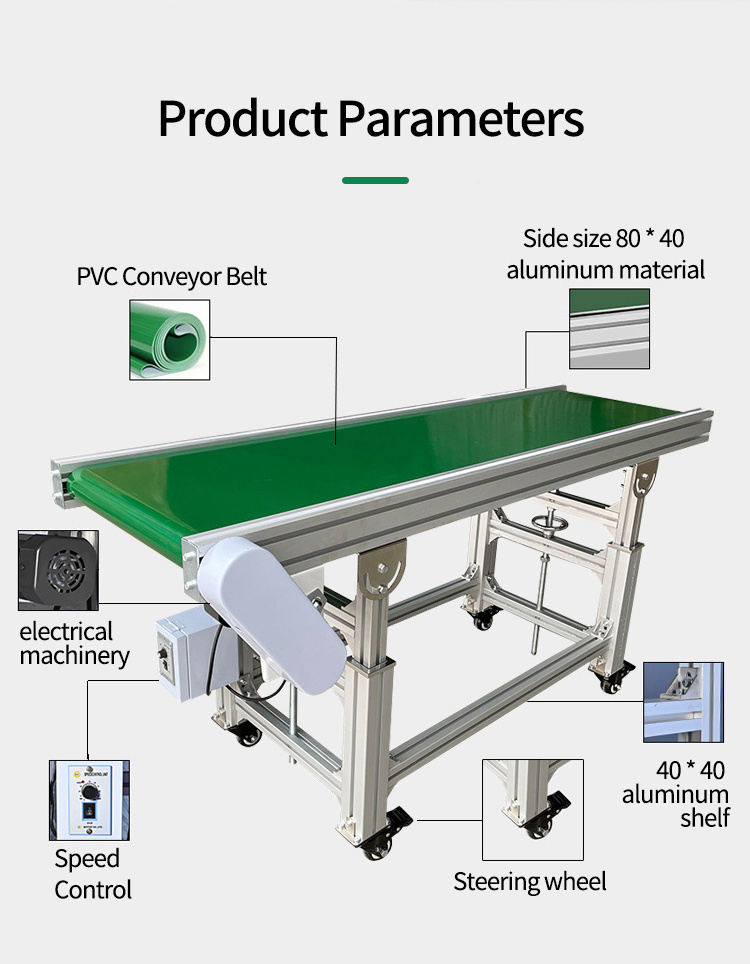 Double Face Belt Conveyor Modular Splicing pvc Belt Conveyor for Farm Use and Workshop assembly line