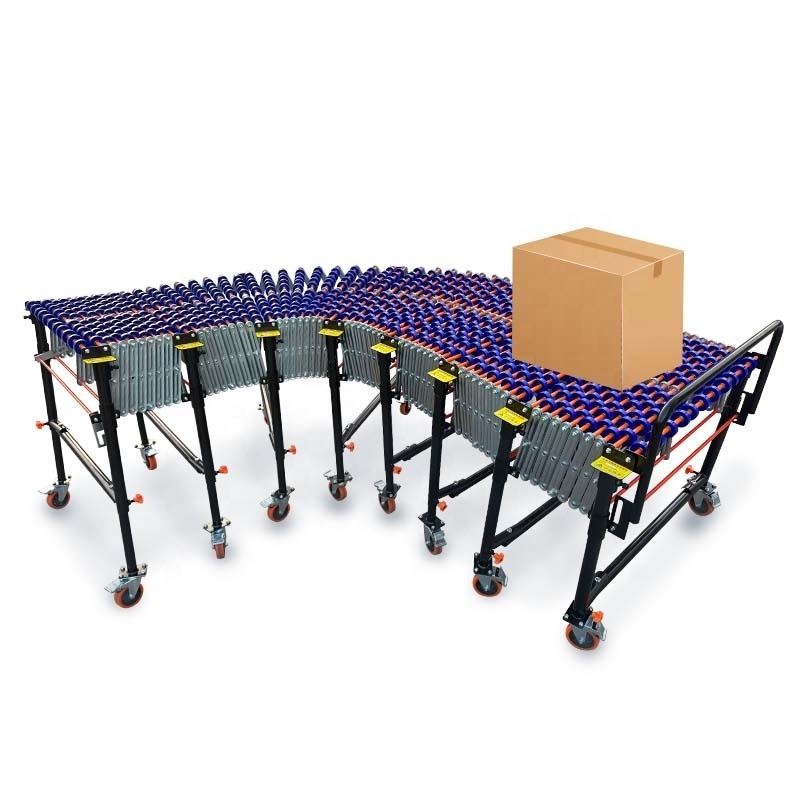 High Quality Skatewheel Take Up Flexible Heavy Duty Horizontal Belt Design Overhead Pallet Gravity Roller Conveyor