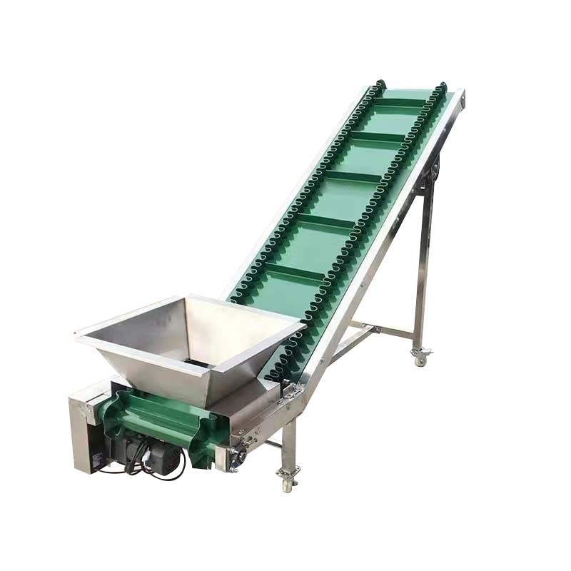 Skirt Apron Side Wall Belt Conveyor Belt With Cleates Hopper Incline Climbing Conveyor For Bulk Materials Cereal Candy