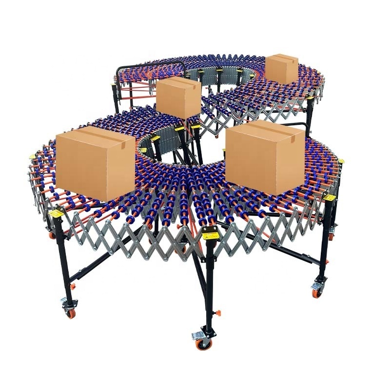 High Quality Skatewheel Take Up Flexible Heavy Duty Horizontal Belt Design Overhead Pallet Gravity Roller Conveyor