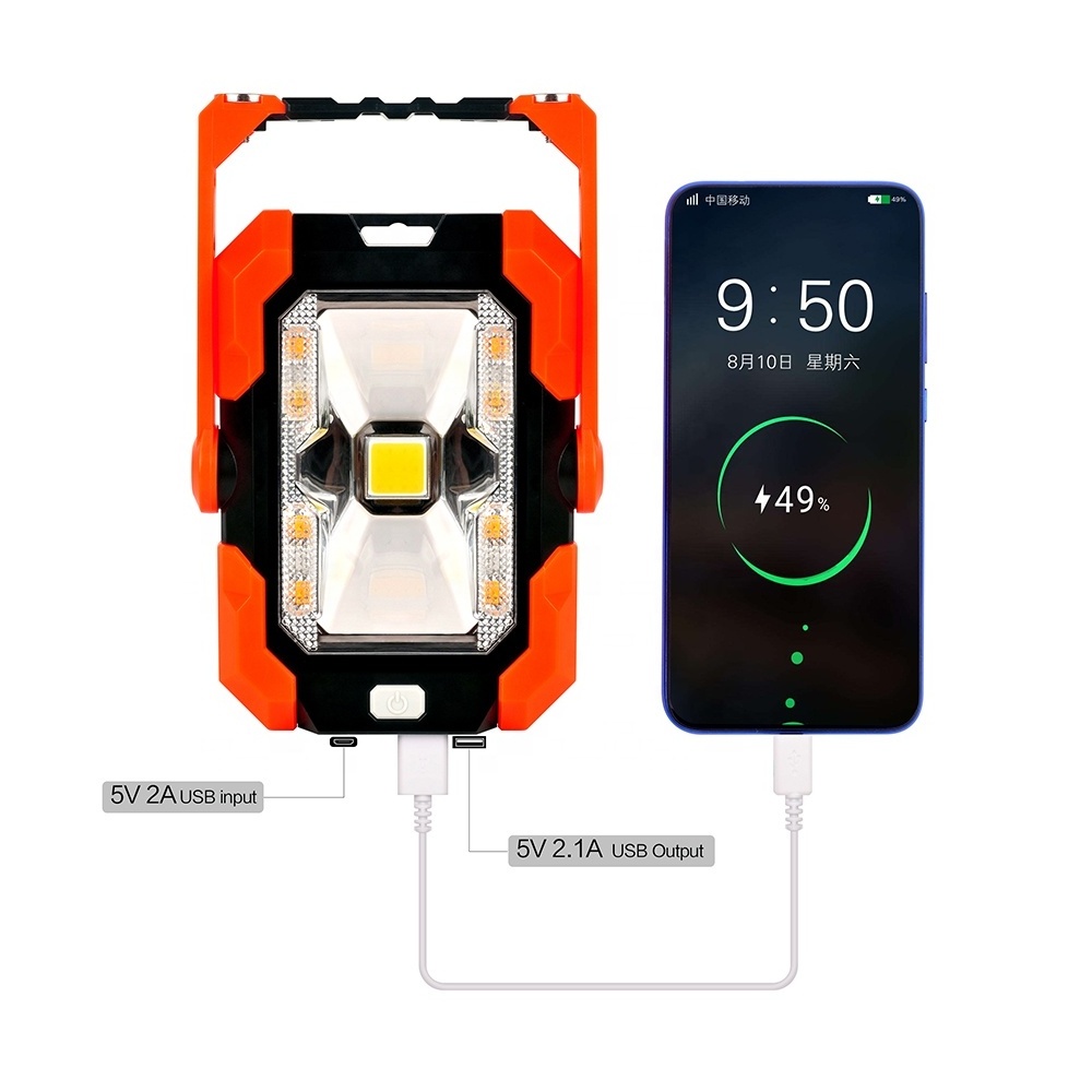 Waterproof Portable Mini Floodlight Flashlight Led Rechargeable Solar Powered Camping Tent Lamps Lights With USB charger