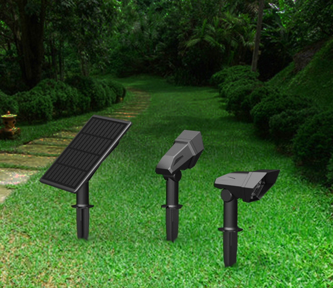 Solar Powered Spotlight 2 Warm White Lights Solar Panel Outdoor Lighting Landscape Yard Garden Tree Separately Lamp