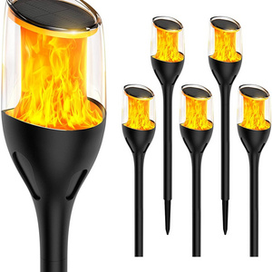 Led Solar Flame Flickering Garden Torch Night Lights