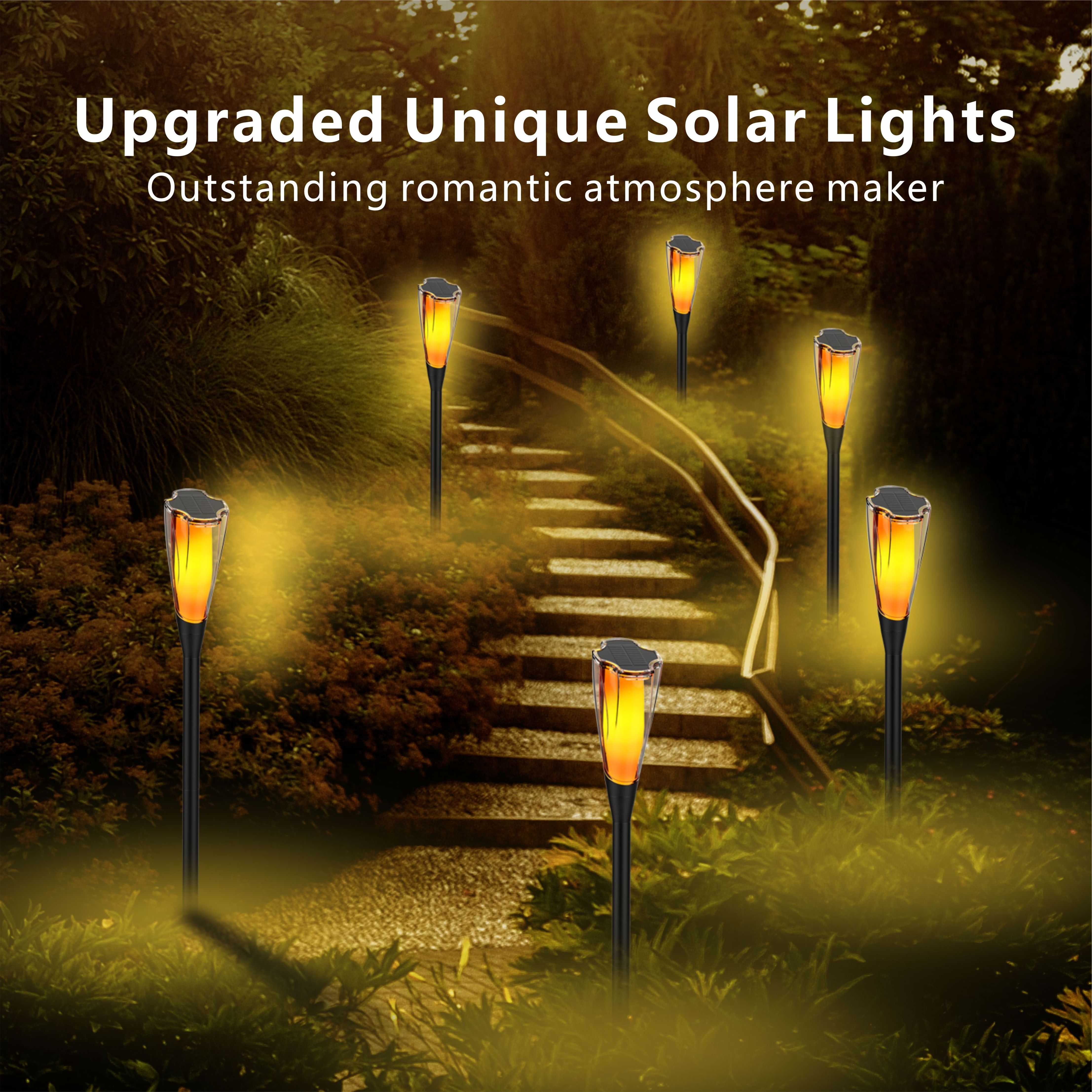 Solar Flame Lamps Led Pathway Garden Solar Light Solar Light Flickering Flame Halloween Decorations