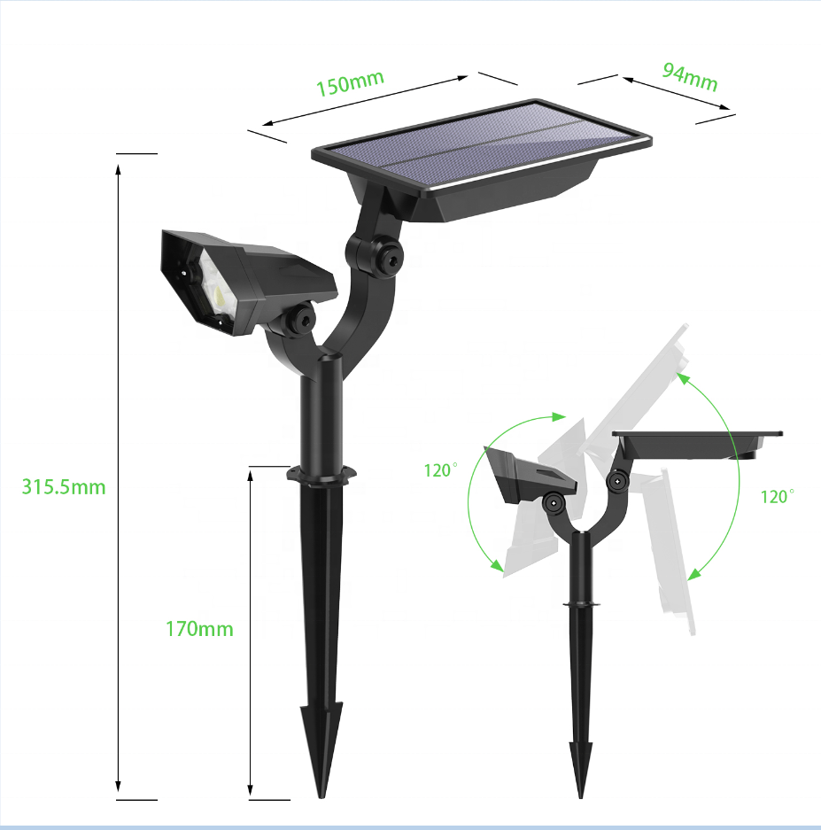 Dropshipping Solar Powered LED Garden Lamp Super Bright Spotlight for Park