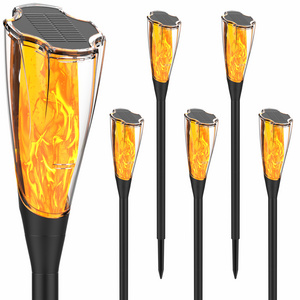 LED solar flickering flame torch lights outdoor landscape decoration light solar dancing flame light garden lamp for patio