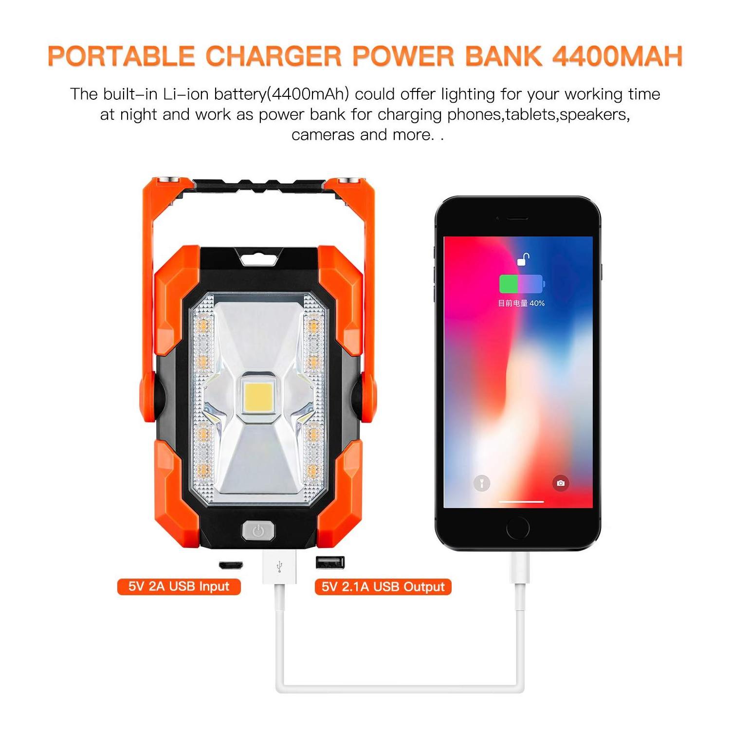 Solar Emergency Camping Light 4400mAh phone power bank USB Charging solar led lamp camping light with emergency Lamp