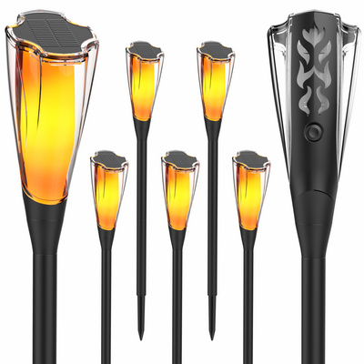 New 4Pcs Solar Flame Torch Lights Flickering Outdoor Waterproof Lawn Lamp Energy Saving