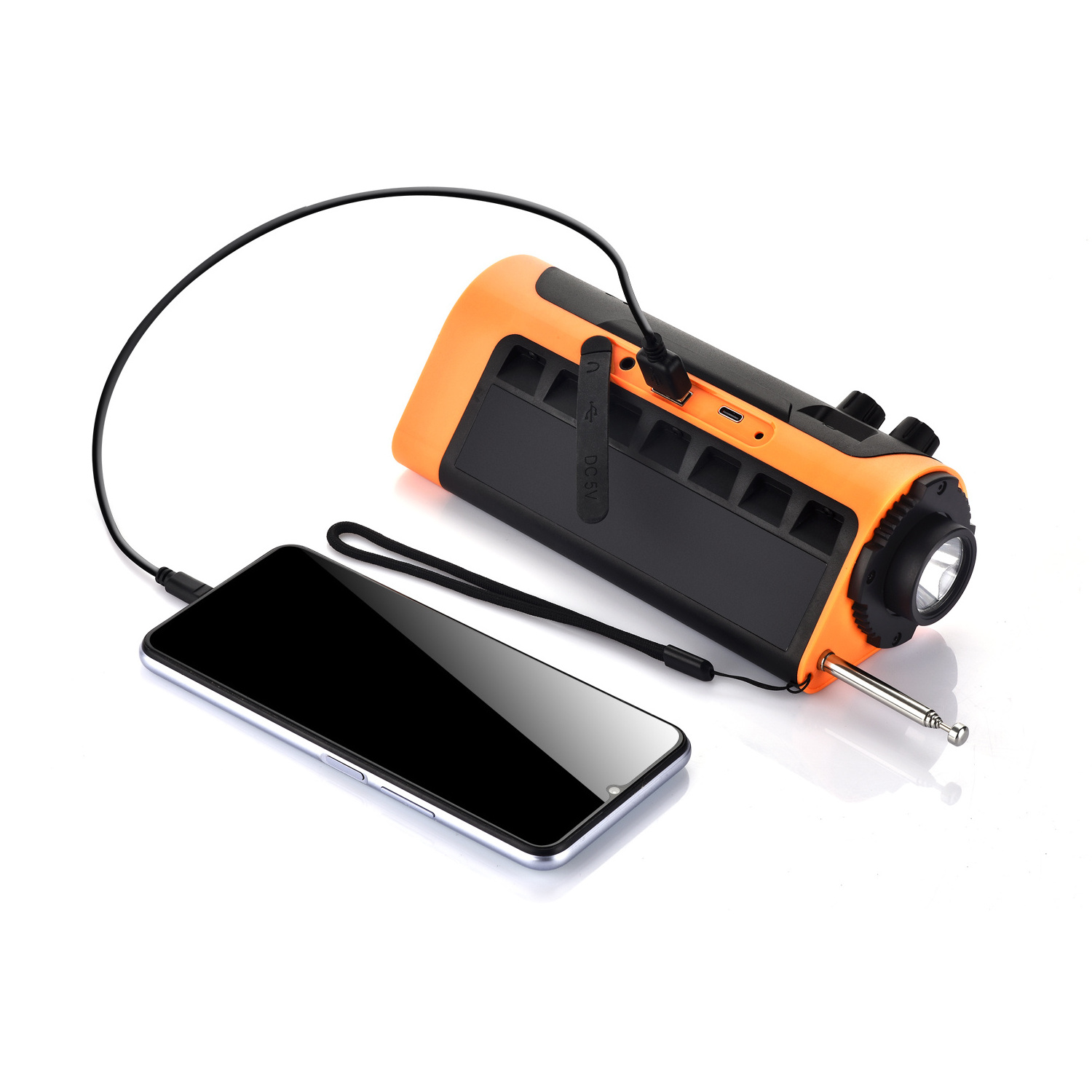 Emergency Weather Radio AM FM NOAA Solar Hand Crank Radio with SOS Power Bank for Cell Phone Camping LED Torch Light