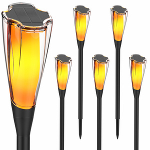 Solar Flame Lamps Led Pathway Garden Solar Light Solar Light Flickering Flame Halloween Decorations