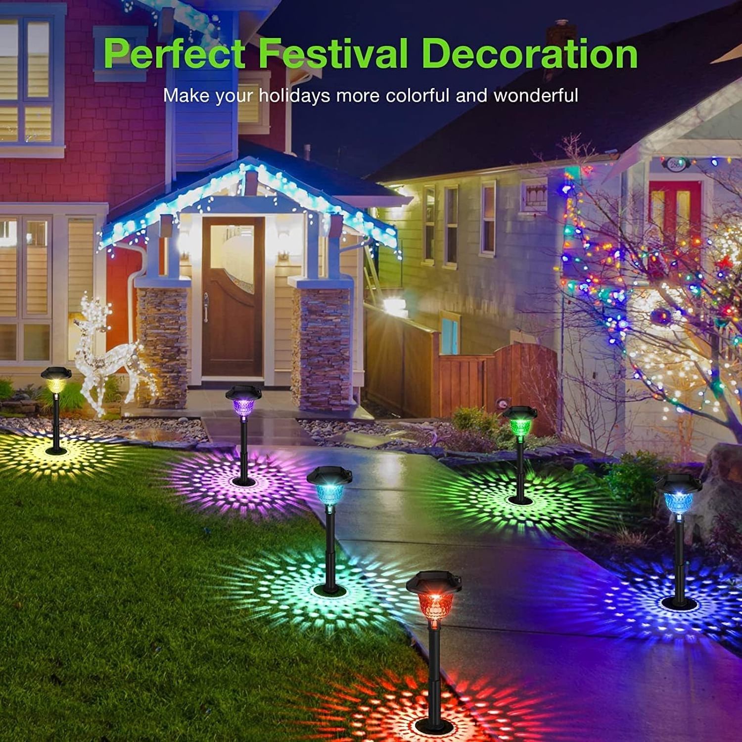 New solar garden light RGB IP65 Waterproof decorating for yard garden