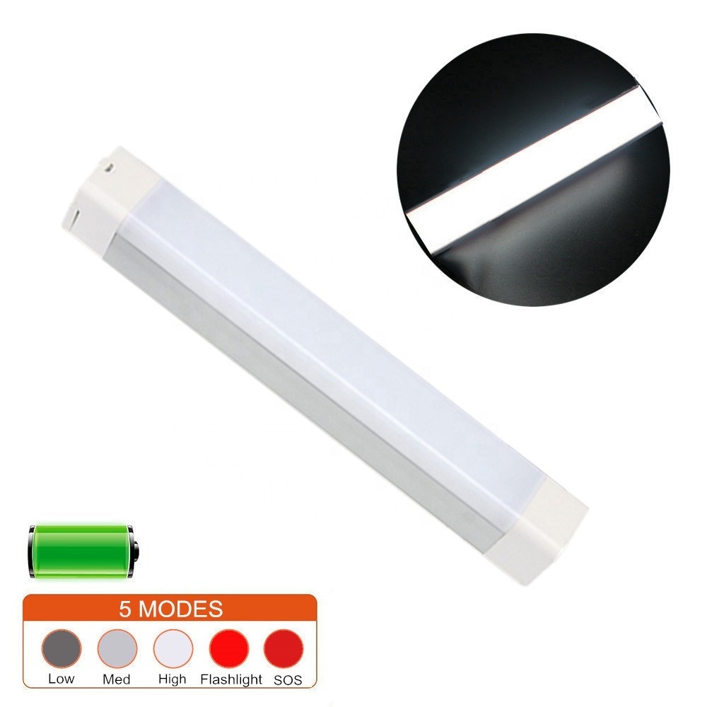 Red and White Bright Colorful magnetic Light Plastic Rectangle 3 LED Solar LED Flashlight with USB Charger