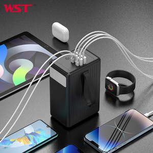 WST Floodlight Double USB Mobile Phone 80000mah Power Bank Bancos de Potencia de Alta Capacidad Power Bank with Rope Lifting