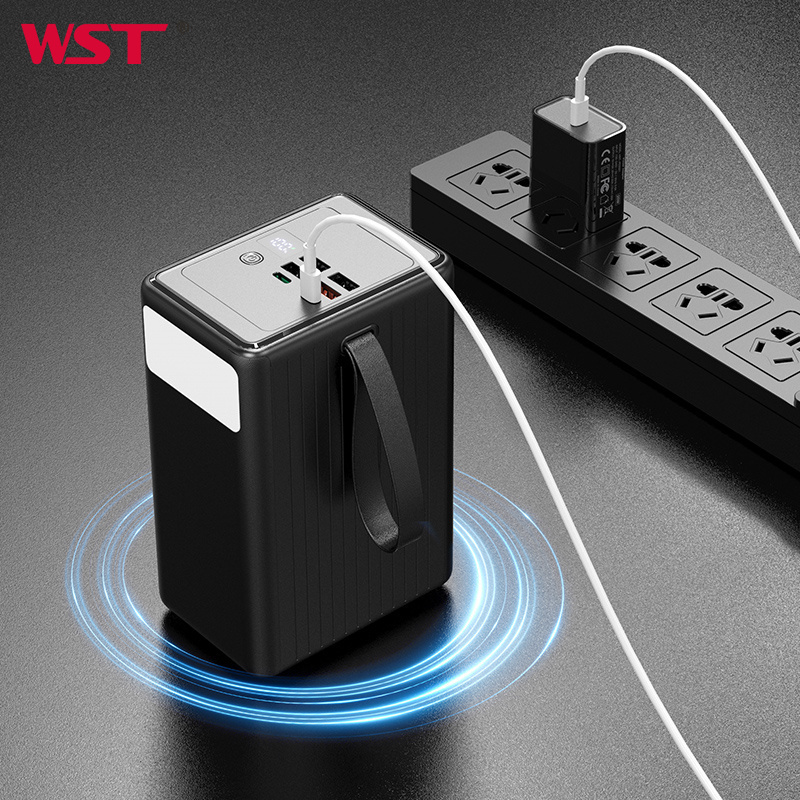 WST Floodlight Double USB Mobile Phone 80000mah Power Bank Bancos de Potencia de Alta Capacidad Power Bank with Rope Lifting