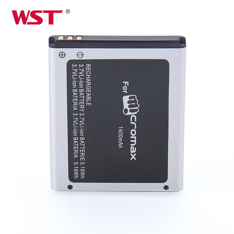 WST Factory direct sale rechargeable li ion 3.7v 1400mah mobile battery for Micromax phones Q326