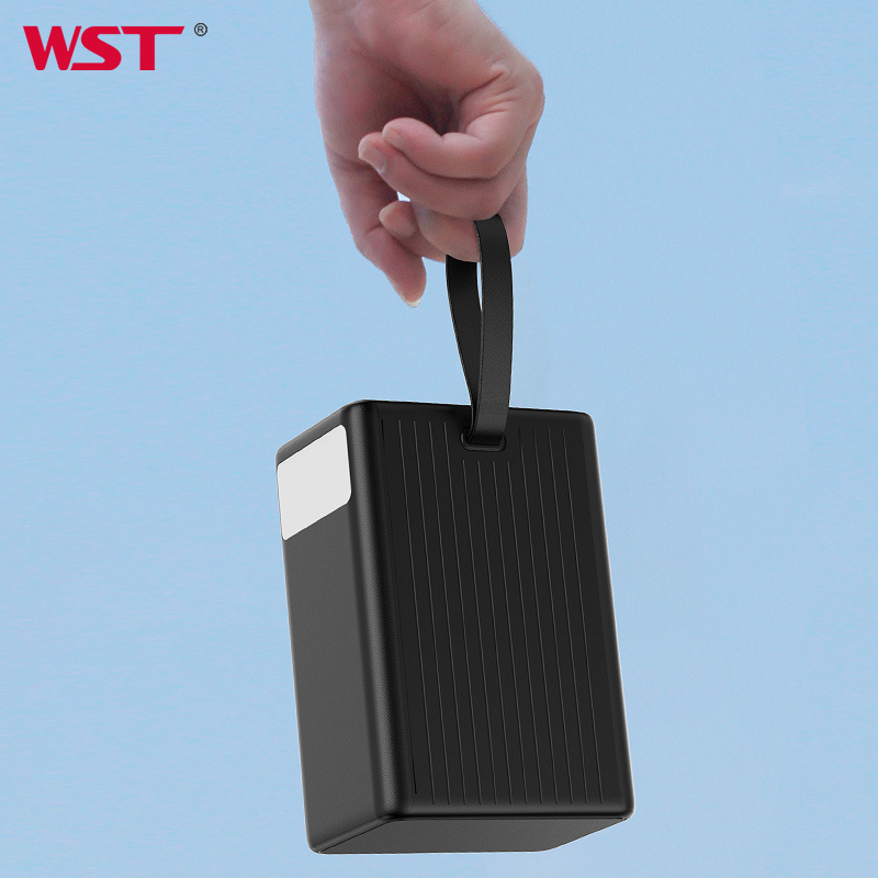 WST Floodlight Double USB Mobile Phone 80000mah Power Bank Bancos de Potencia de Alta Capacidad Power Bank with Rope Lifting