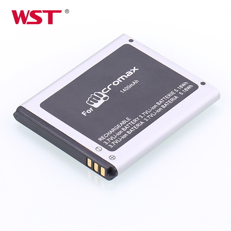 WST Factory direct sale rechargeable li ion 3.7v 1400mah mobile battery for Micromax phones Q326